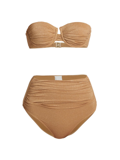 Shop Zimmermann Women's Junie Shimmer 2-piece Bikini Set In Gold