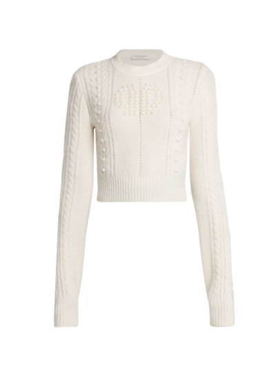 Shop Philosophy Di Lorenzo Serafini Women's Alpaca-blend Cable Sweater In White