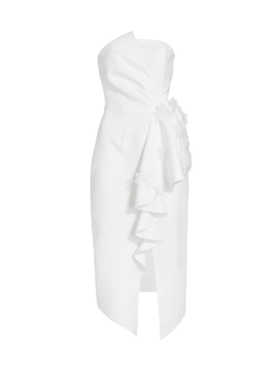Shop Elliatt Women's Sia Strapless Draped Midi-dress In Ivory
