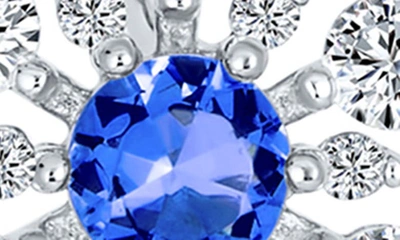 Bling Jewelry Sterling Silver Cz Snowflake Jacket Earrings In Dark Blue