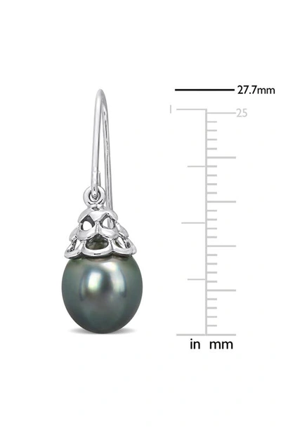 Shop Delmar Sterling Silver 8–8.5mm Cultured Black Tahitian Pearl Drop Earrings