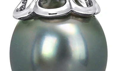 Delmar Sterling Silver 8–8.5mm Cultured Black Tahitian Pearl Drop Earrings In Black