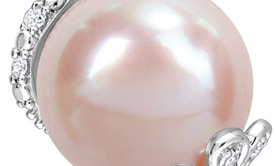 Shop Delmar Pink Freshwater Pearl & Diamond Pendant Necklace