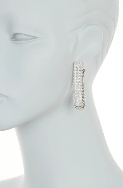 Shop Tasha Cubic Zirconia Triple Tennis Chain Drop Earrings In Silver