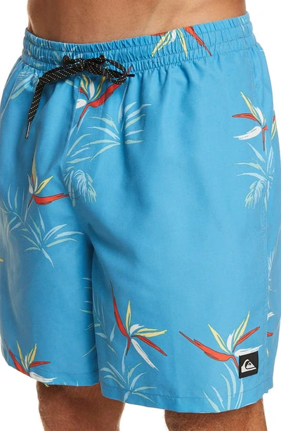 Shop Quiksilver Everyday Mix Volley Swim Trunks In Azure Blue