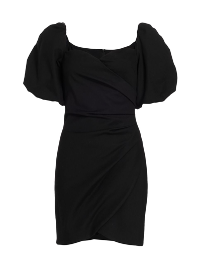 Shop Elliatt Women's Merriment Zany Puff-sleeve Minidress In Black