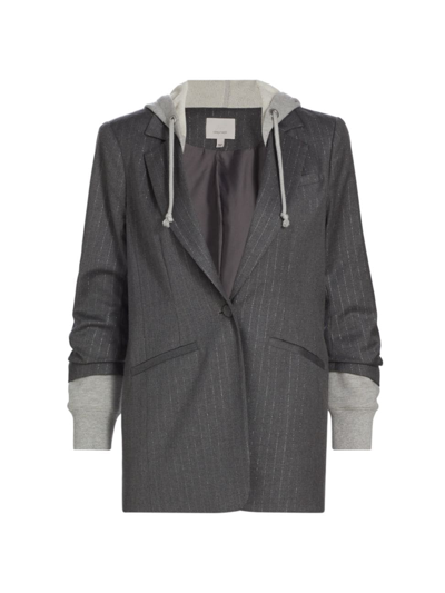 Shop Cinq À Sept Women's Khloe Mixed-media Jacket In Charcoal Heather Grey