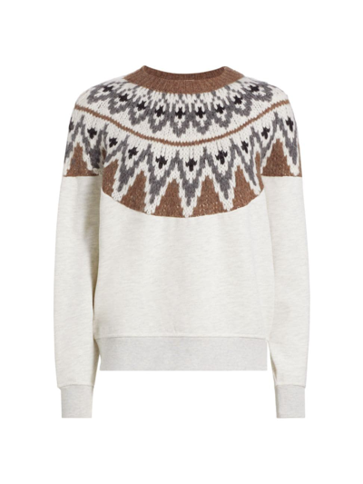 Shop Mother Women's The Half Of Me Fair-isle Sweater In Half Way To Now Here