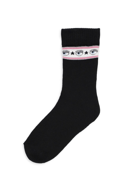Shop Chiara Ferragni Eyestar Socks In Black