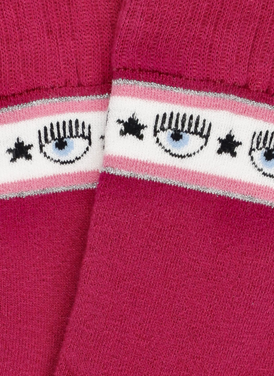 Shop Chiara Ferragni Eyestar Socks In Fuchsia