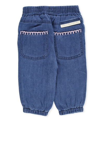 Shop Stella Mccartney Pants With Embroideries In Blue