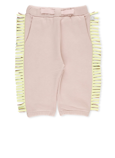 Shop Stella Mccartney Pants With Fringes In Pink