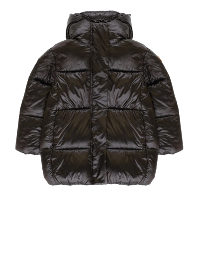 Shop Save The Duck Soni Short Padded Jacket In Brown