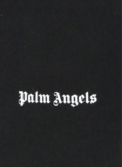 Shop Palm Angels Logoed T-shirt In Black