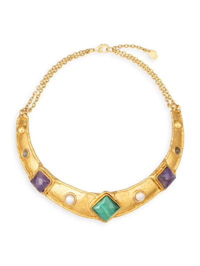 Shop Sylvia Toledano Women's Diva 22k-gold-plated & Multi-gemstone Collar Necklace In Yellow Gold