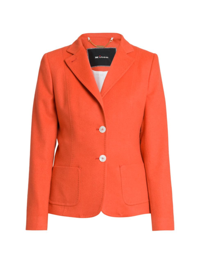 Shop Kiton Women's Cashmere Blazer In Orange