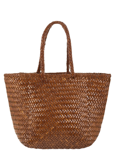 Shop Dragon Diffusion Grace Basket - Woven Leather Bag In Brown