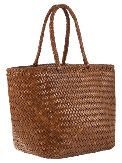 Shop Dragon Diffusion Grace Basket - Woven Leather Bag In Brown