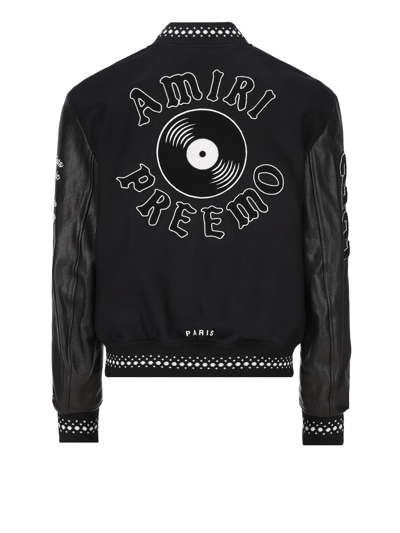 Shop Amiri Varsity Jacket With Logo In Black