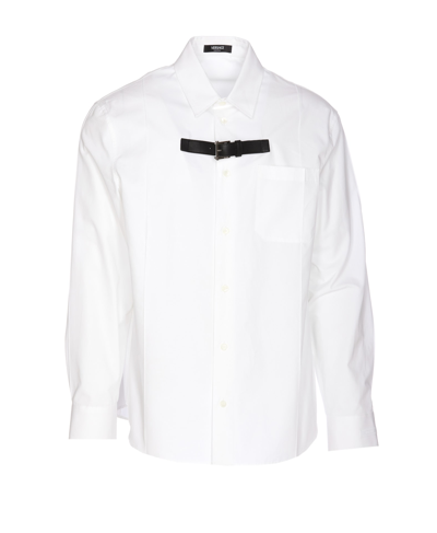 Shop Versace Buckle Shirt In White