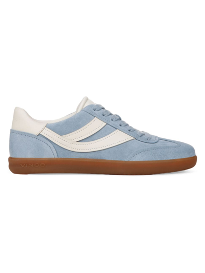 Shop Vince Women's Oasis Leather Low-top Sneakers In Glacial Blue