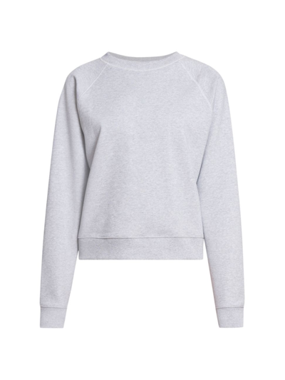 Shop Victoria Beckham Women's Loop-back Cotton Football Sweatshirt In Grey Marl