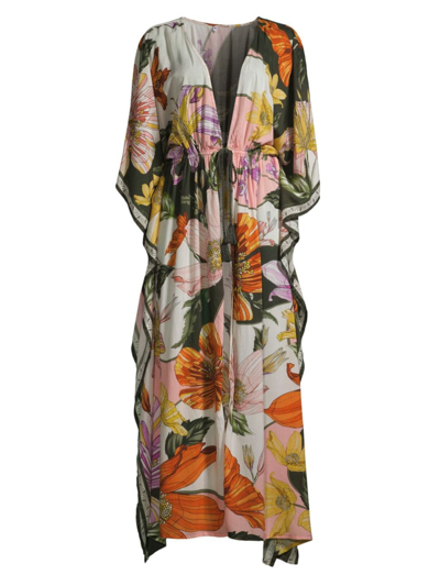 Shop Agua Bendita Women's Sam Vitreo Floral Long Tunic In Neutral