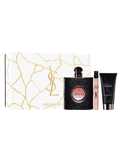 Shop Saint Laurent Women's Black Opium 3-piece Eau De Parfum Holiday Gift Set