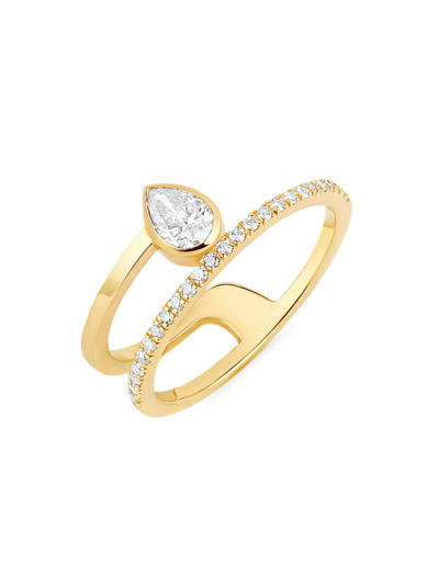 Shop 770 Fine Jewelry Women's Multishape 14k Yellow Gold & 0.30 Tcw Diamond Ring