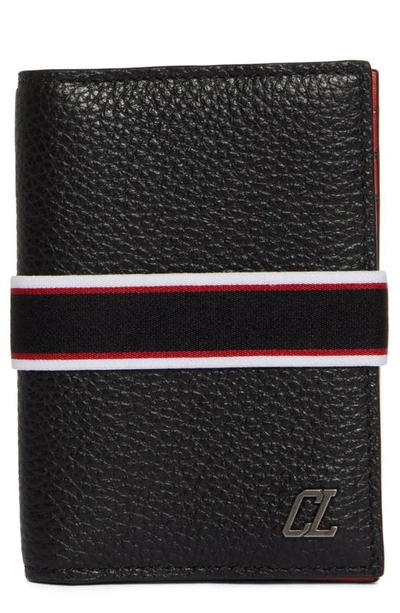 Shop Christian Louboutin F.a.v. Fique A Vontade Vertical Leather Wallet In Black/ Multi/ Gun Metal