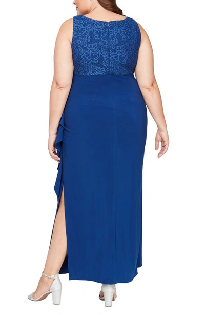 Shop Alex Evenings Sequin Bodice Empire Gown With Bolero Jacket In Royal