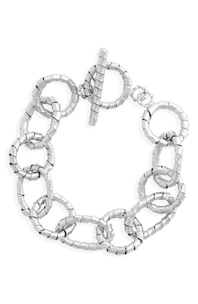Shop Crisobela Jewelry Brazalete Calysta Chain Bracelet In Silver