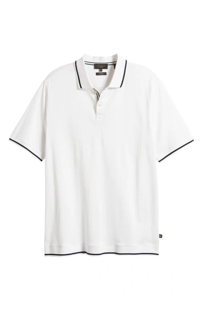 Shop Ted Baker Erwen Regular Fit Textured Tipped Polo In White