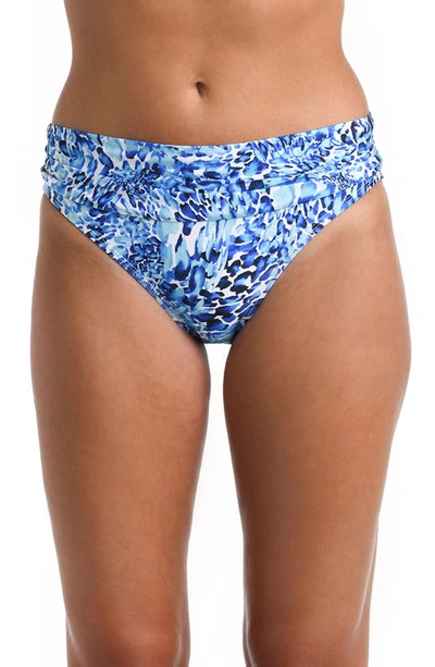 Shop La Blanca Shirred Hipster Bikini Bottoms In Blue