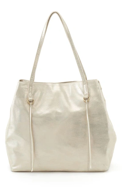 Shop Hobo Kingston Leather Tote In Pearled Silver