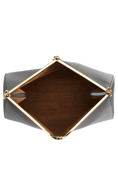 Shop Etro Large Vela Leather Shoulder Bag In Black