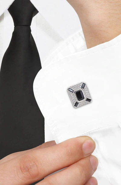 Shop Delmar Sterling Silver Jewel Embellished Cufflinks In Black