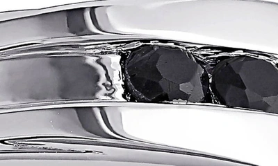 Delmar Sterling Silver Black Sapphire Ring In Black