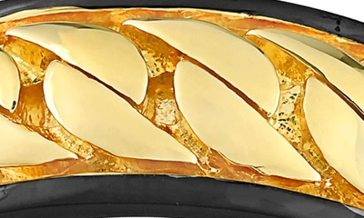 Delmar Sterling Silver Chain Link Ring In Yellow/black