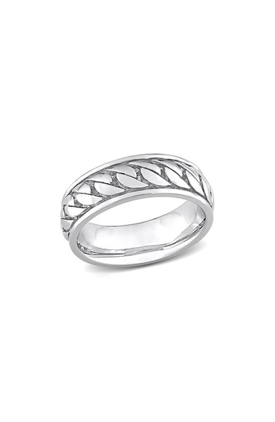 Delmar Sterling Silver Chain Link Ring In Silver
