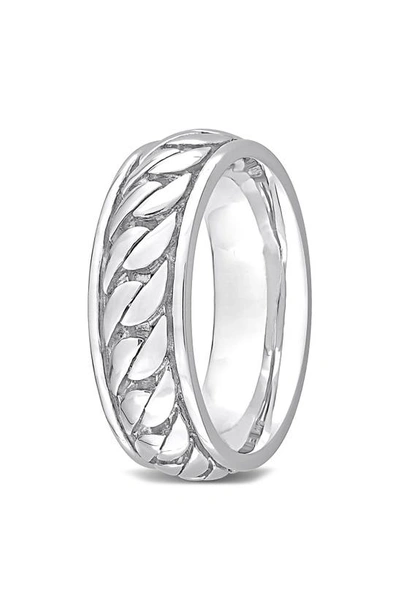 Delmar Sterling Silver Chain Link Ring In Silver