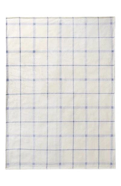 Shop Ymf Cozy Plush Throw Blanket In Light Blue Check