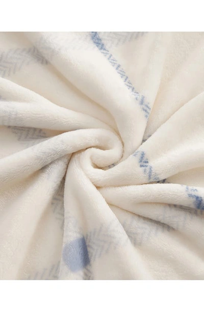 Ymf Cozy Plush Throw Blanket In Light Blue Check