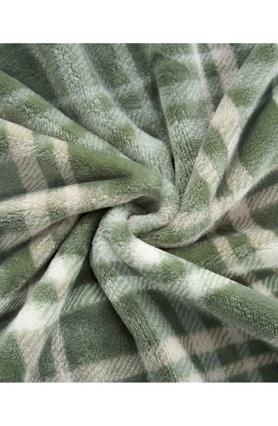 Ymf Cozy Plush Throw Blanket In Green Check