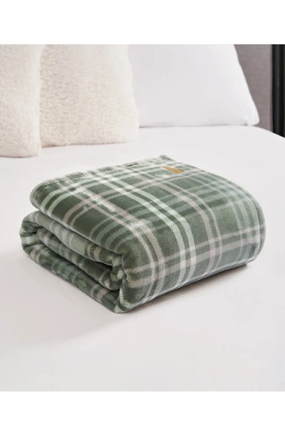 Ymf Cozy Plush Throw Blanket In Green Check