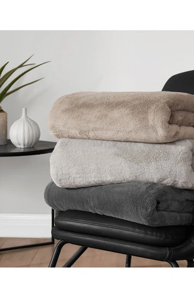 Ymf Faux Fur Throw In Tan
