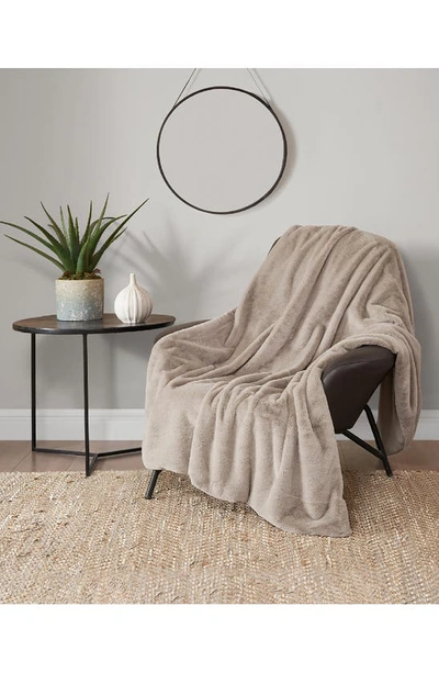 Ymf Faux Fur Throw In Tan