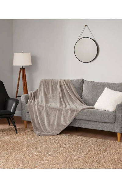 Ymf Faux Fur Throw In Tan