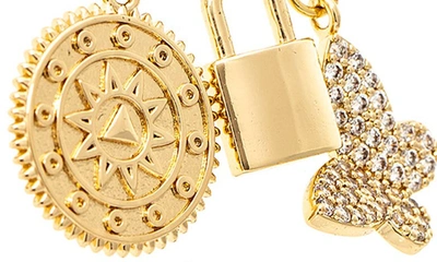 Rivka Friedman 18k Gold Plated Pavé Cz Charm Pendant Necklace In 18k Gold Clad