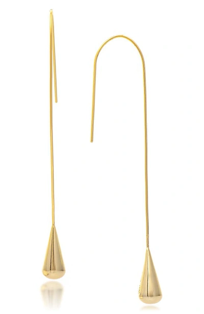 Shop Rivka Friedman 18k Gold Plated Threader Drop Earrings In 18k Gold Clad